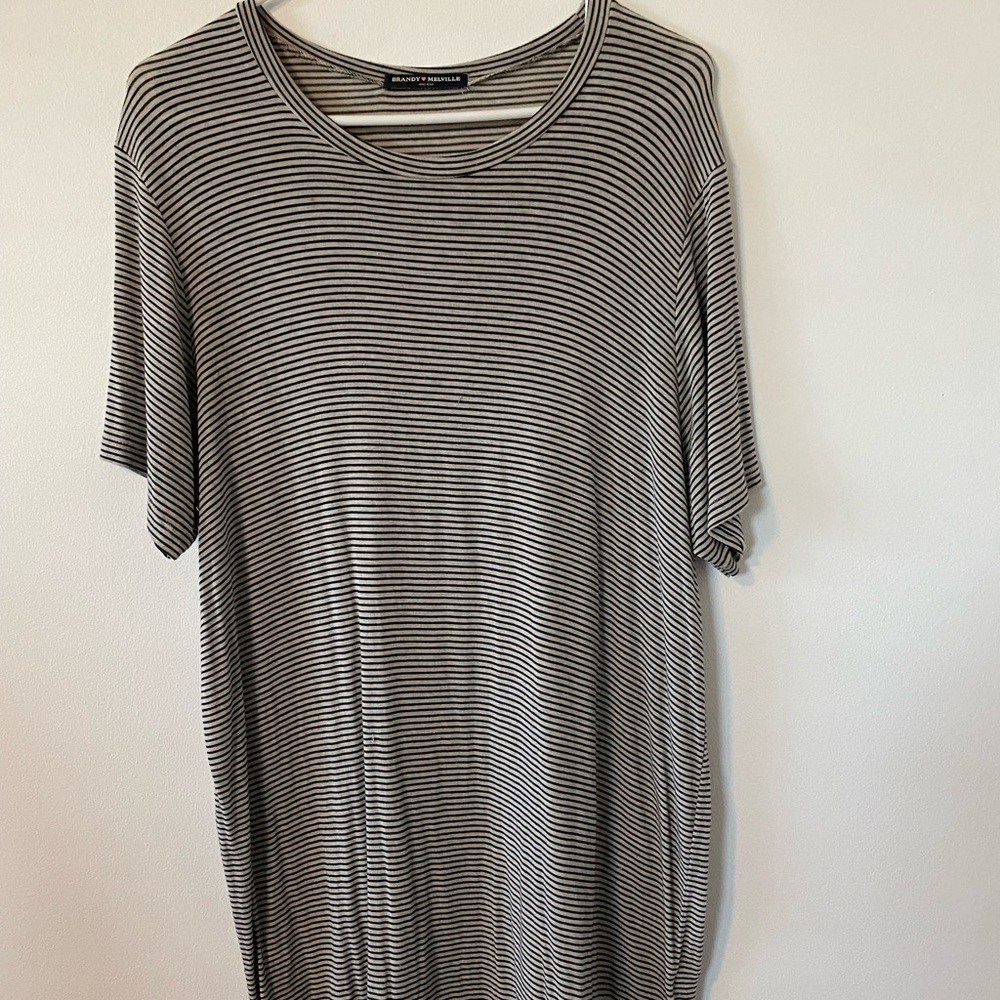 Black and white striped t-shirt dress